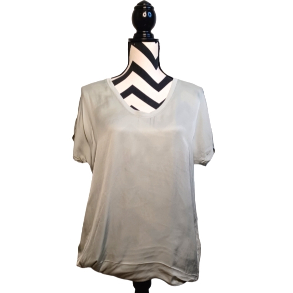 Nation LTD Sz M Satin Sage Green Top